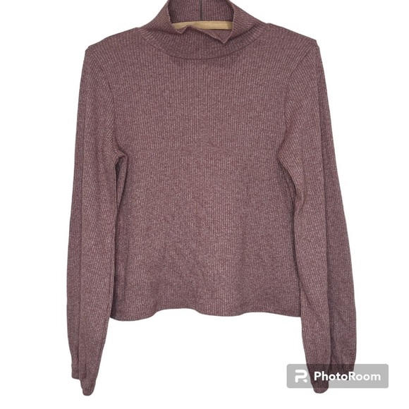 MADEWELL Heathered Rose Bubble Sleeve Swing Neck Turtle Neck Size Medium - Picture 4 of 14